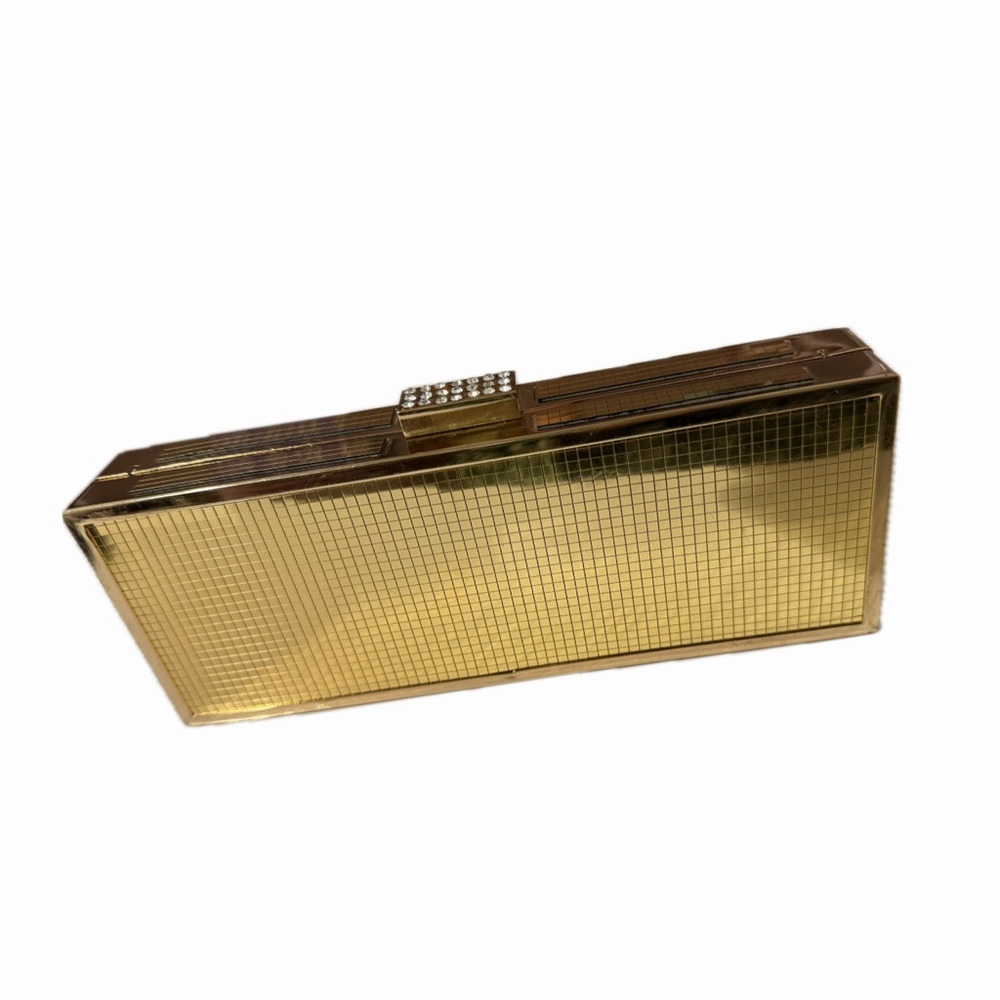 Rachel - Gold Grid Clutch